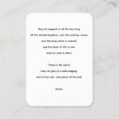 Biddkaart voor de Stervende Visitekaartje (Achterkant)