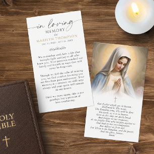 Biddkaarten met foto van de Heilige Maagd Maria ui Visitekaartje
