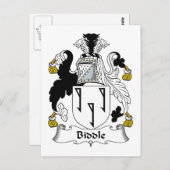 Biddle Family Crest Briefkaart (Voorkant / Achterkant)