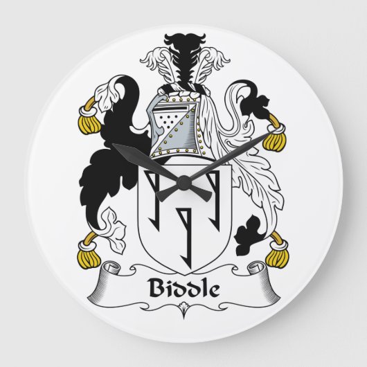 Biddle Family Crest Grote Klok (Voorkant)
