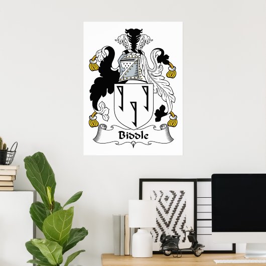 Biddle Family Crest Poster (Thuiskantoor)