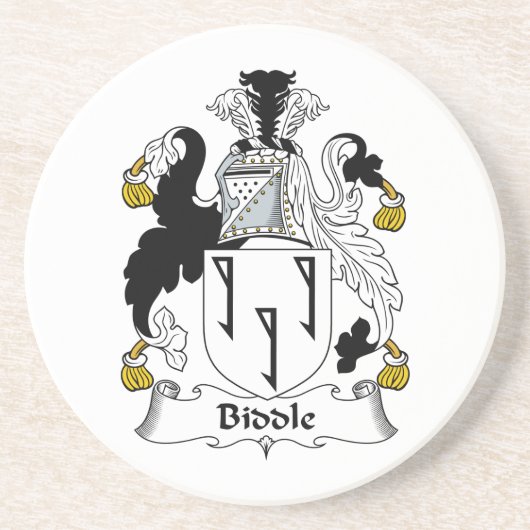 Biddle Family Crest Zandsteen Onderzetter (Voorkant)