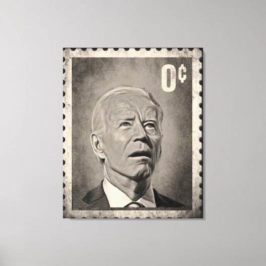 Biden 0 Cent Meme Canvas Art Afdruk (Voorkant)