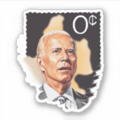 Biden 0 Cent Stamp No Sense No Cents Sticker (Voorkant)