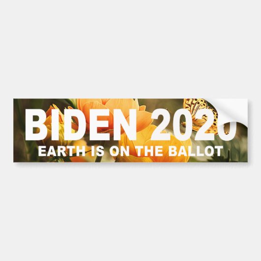 Biden 2020 Aarde staat op het stembiljet Bumpersticker (Voorkant)