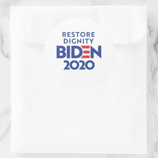 BIDEN 2020 - Herstelwaardigheid Ronde Sticker (Tas)