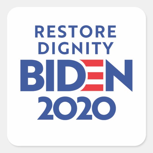 BIDEN 2020 - Herstelwaardigheid Vierkante Sticker (Voorkant)