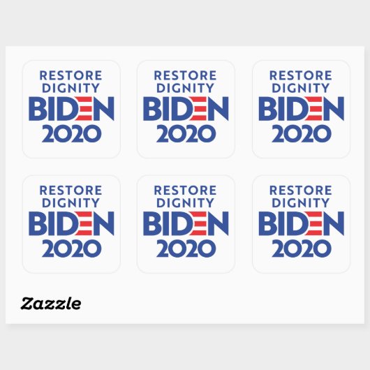 BIDEN 2020 - Herstelwaardigheid Vierkante Sticker (Vel)