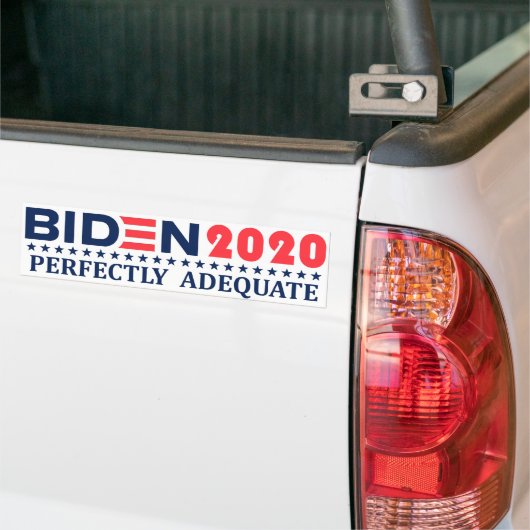 Biden 2020: PERFECTIEF ADEQUATE Bumpersticker (Op Truck)