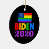 Biden 2020 Rainbow Gay Pride Keramisch Ornament (Rechts)