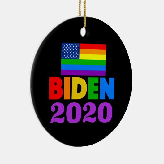 Biden 2020 Rainbow Gay Pride Keramisch Ornament (Rechts)
