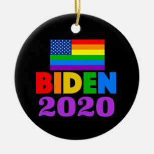 Biden 2020 Rainbow Gay Pride Keramisch Ornament
