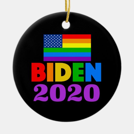 Biden 2020 Rainbow Gay Pride Keramisch Ornament (Voorkant)