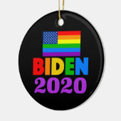Biden 2020 Rainbow Gay Pride Keramisch Ornament (Links)