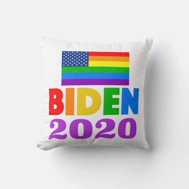 Biden 2020 Rainbow Gay Pride Kussen (Voorkant)