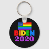 Biden 2020 Rainbow Gay Pride Sleutelhanger (Voorkant)