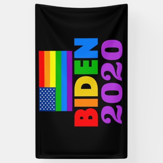 Biden 2020 Rainbow Gay Pride Spandoek (Verticaal)