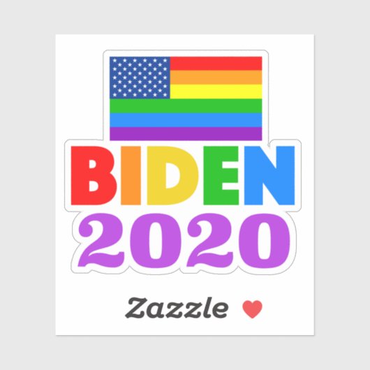 Biden 2020 Rainbow Gay Pride Sticker (Vel)
