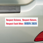 Biden 2020 respecteren elkaar bumpersticker (Op auto)