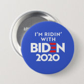 BIDEN 2020 - Ridin met Biden Ronde Button 7,6 Cm (Voorkant /achterkant)