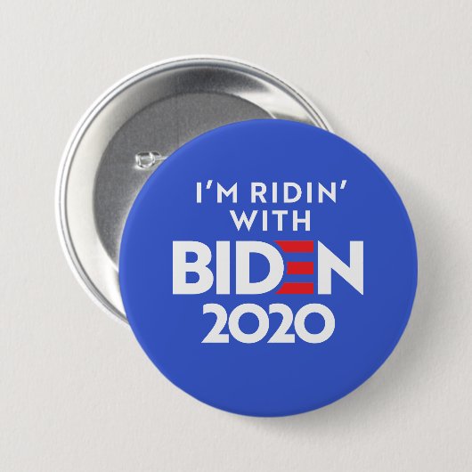BIDEN 2020 - Ridin met Biden Ronde Button 7,6 Cm (Voorkant /achterkant)