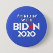 BIDEN 2020 - Ridin met Biden Ronde Button 7,6 Cm (Voorkant)