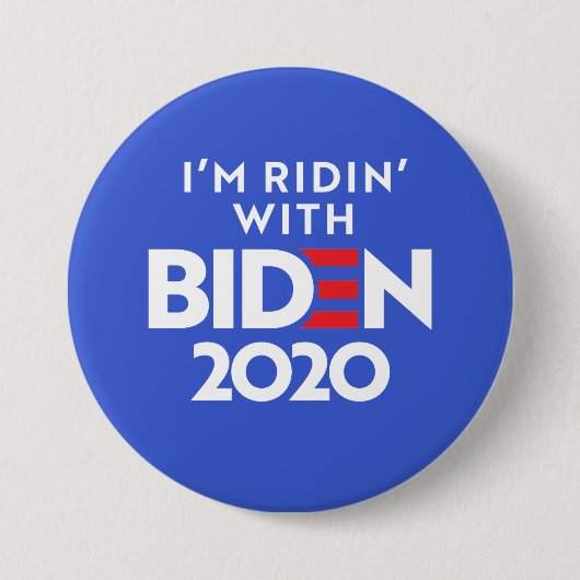 BIDEN 2020 - Ridin met Biden Ronde Button 7,6 Cm (Voorkant)