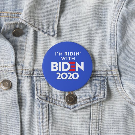 BIDEN 2020 - Ridin met Biden Ronde Button 7,6 Cm (In situ)