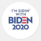 BIDEN 2020 - Sidin' met Biden Ronde Sticker (Voorkant)