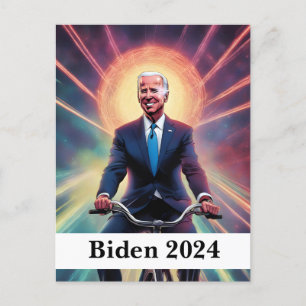 Biden 2024 Fietser Briefkaart