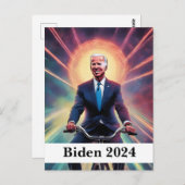 Biden 2024 Fietser Briefkaart (Voorkant / Achterkant)