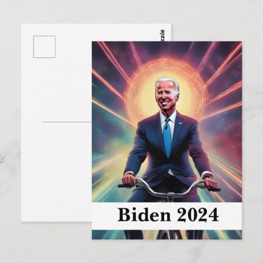 Biden 2024 Fietser Briefkaart (Voorkant / Achterkant)