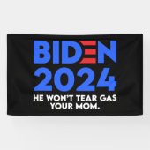 Biden 2024 Hij laat je moeder geen gas scheuren Spandoek (Horizontaal)