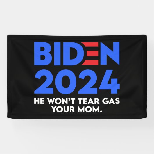 Biden 2024 Hij laat je moeder geen gas scheuren Spandoek (Horizontaal)