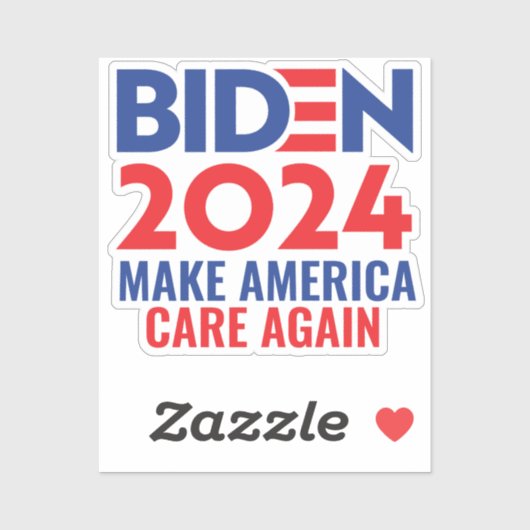 Biden 2024: Make America Care Again Sticker (Vel)