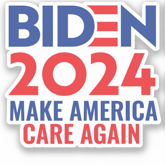 Biden 2024: Make America Care Again Sticker (Voorkant)