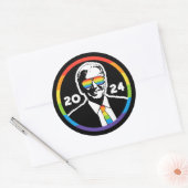 Biden 2024 Rainbow Zonnebril LGBT Pride Ronde Sticker (Envelop)
