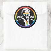 Biden 2024 Rainbow Zonnebril LGBT Pride Ronde Sticker (Tas)
