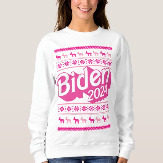 Biden 2024 Roze Kersttrui Trui (Voorkant)