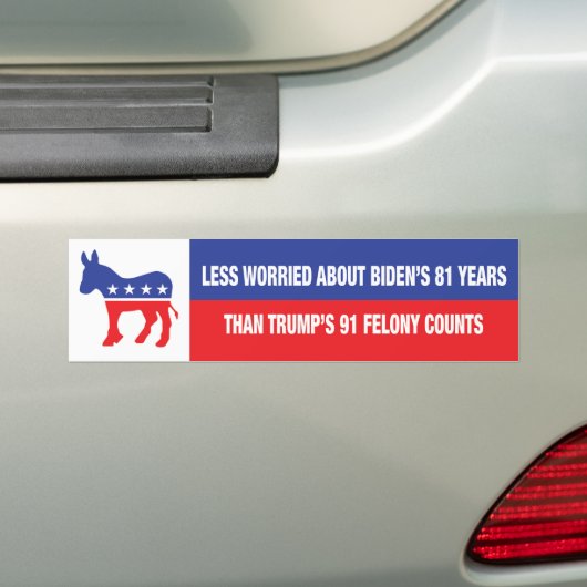 BIDEN 2024 Trump 91 Misdrijf telt Bumpersticker (Op auto)