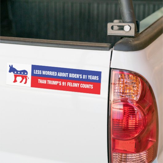 BIDEN 2024 Trump 91 Misdrijf telt Bumpersticker (Op Truck)