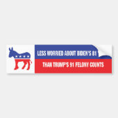 BIDEN 2024 Trump 91 Misdrijf telt Bumpersticker (Voorkant)