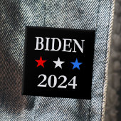Biden 2024 US President Three Patriotic Stars Vierkante Button 5,1 Cm