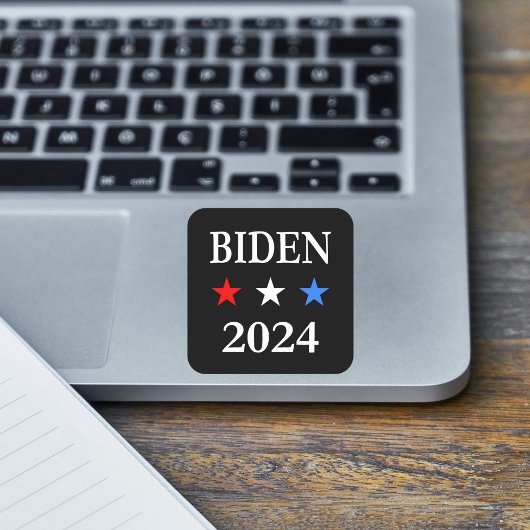 Biden 2024 US President Three Patriotic Stars Vierkante Sticker