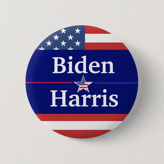 Biden and Harris American Flag 2020 Verkiezing Ronde Button 5,7 Cm (Voorkant)