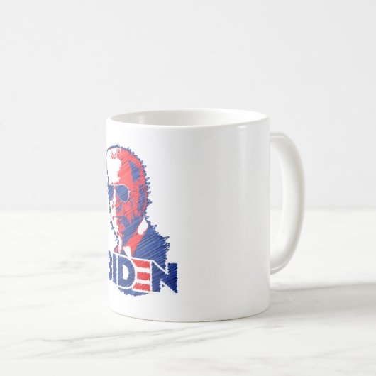 Biden Aviator Sunbril Scribble Joe Biden 2020 Koffiemok (Voorkant rechts)