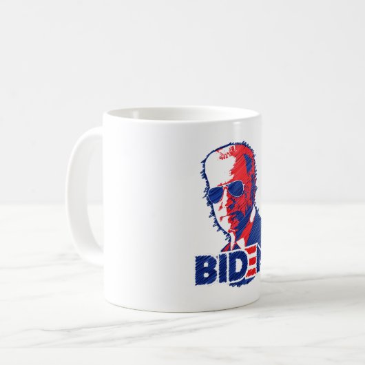 Biden Aviator Sunbril Scribble Joe Biden 2020 Koffiemok (Voorkant links)