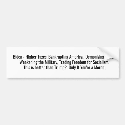 Biden - beter dan Trump? Bumpersticker (Voorkant)