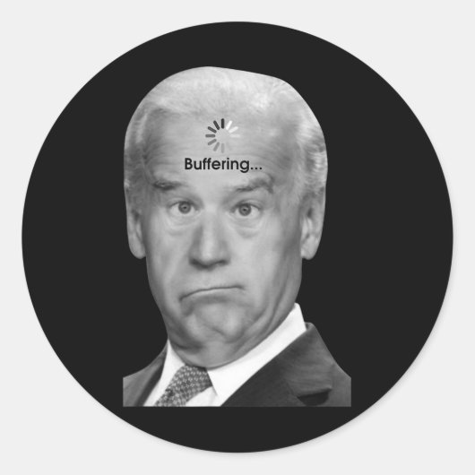 Biden Buffering Sarcastisch President Joe Cadeau V Ronde Sticker (Voorkant)