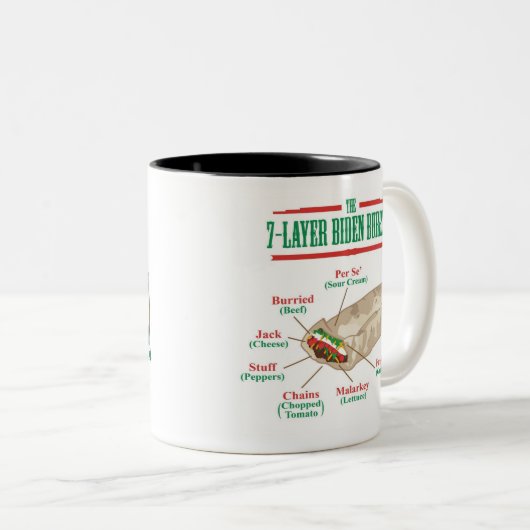 Biden Burrito-Mok in kleur Tweekleurige Koffiemok (Voorkant rechts)